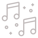 Deux notes de musique avec des étoiles